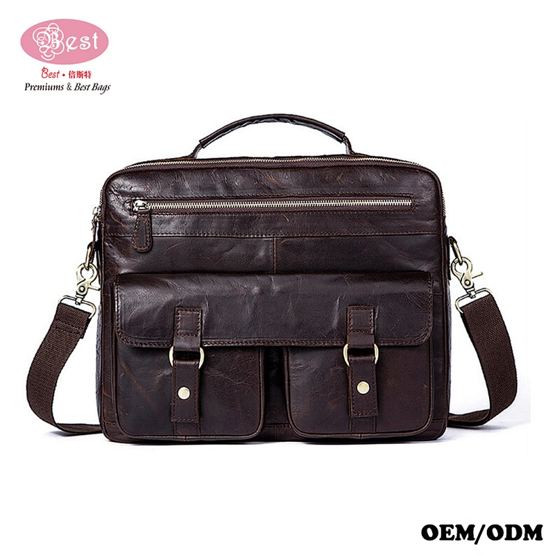 Wholesale Leather Laptop Messenger Bag Office Briefcase College Bag