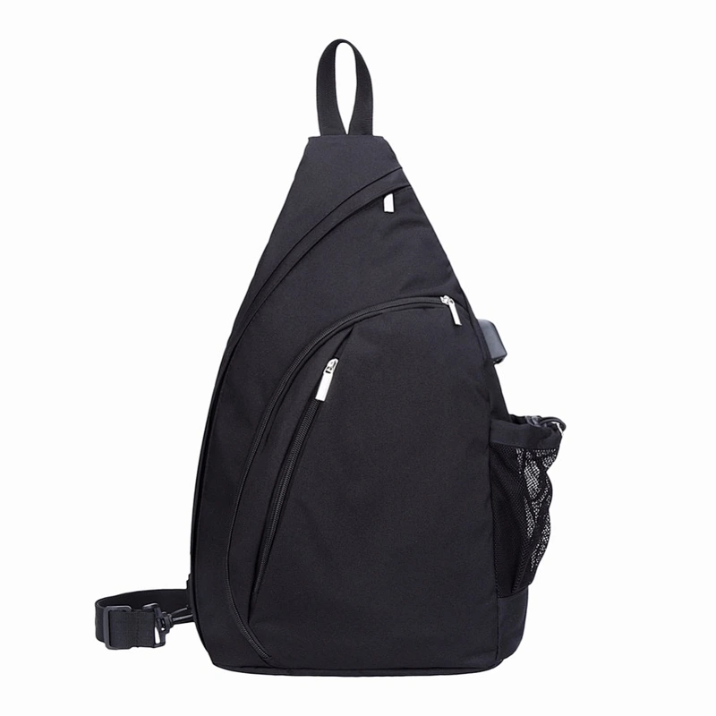 Practical casual outdoor foldable cross body chest pack sling bag with USB
