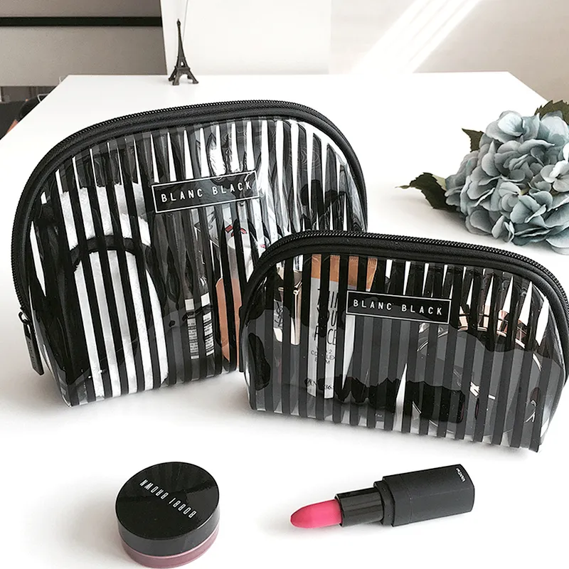 Customized clear pvc transparent toiletry makeup organizer make up purse bag set