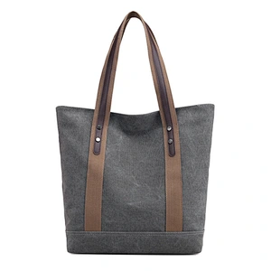 new style Women's Large inspired Designer Style canvas PU Leather Shopper Ladies HandBag  oversized foldable shopping bag pouch