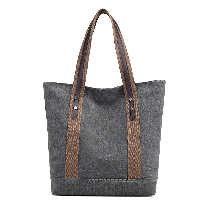 new style Women's Large inspired Designer Style canvas PU Leather Shopper Ladies HandBag  oversized foldable shopping bag pouch