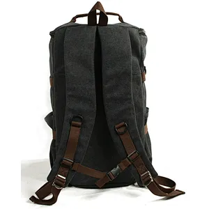 New casual shoulder bag unisex travel big backpack canvas leather crossbody bag