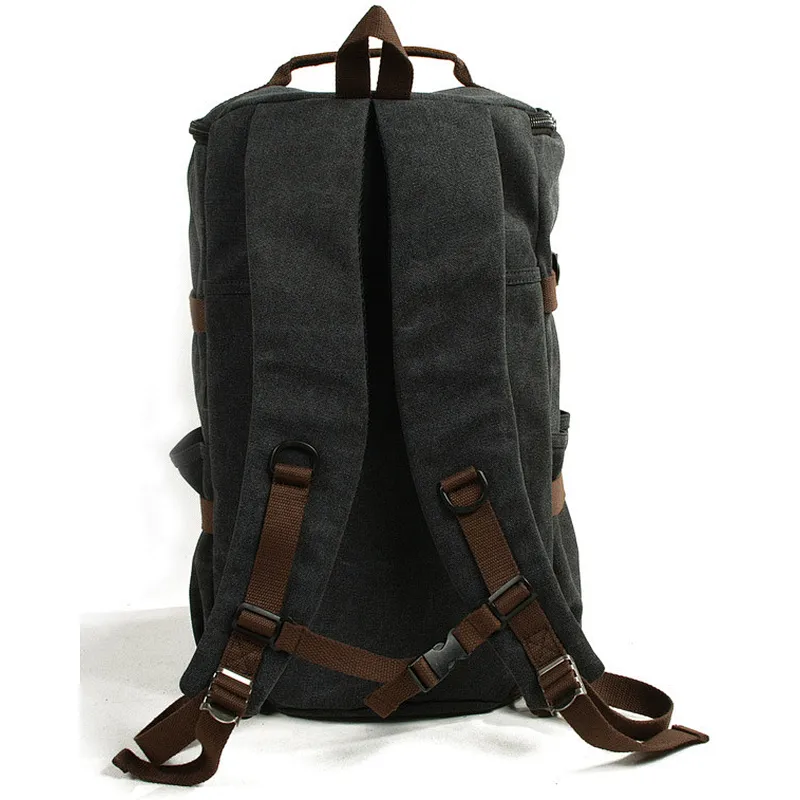 New casual shoulder bag unisex travel big backpack canvas leather crossbody bag