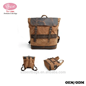 Retro Waxed Canvas Leisure Outdoor Mountaineering Traveling backpack