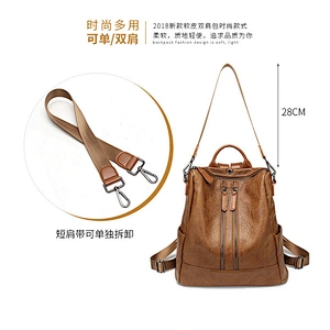 Wholesale fashion casual detachable folding large capacity cowhide backpack for travel or school