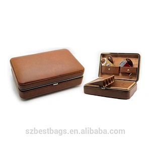 Factory Price Genuine Leather Cigar Case High Quality Cigar Humidor Cigar Box