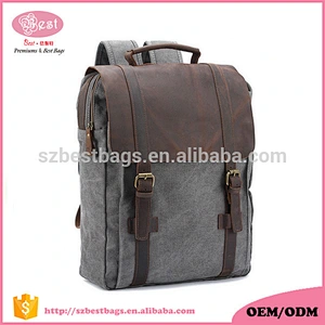 shoulder  strap for backpack for men and women with crazy horse leather flap