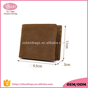 Genuine crazy horse leather travel wallet men leather wallet businessman wallet