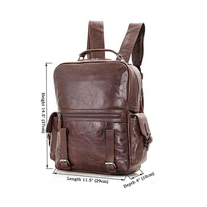 Outdoor Rucksake Premium Vintage Leather Dailay Leisure Backpack Men Laptop Travel Backpack
