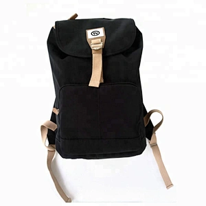 Unisex casual canvas backpack daily rucksack for girls drawstring cotton backpack