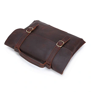 Vintage Genuine Leather Briefcases Men's Laptop Bags Top Layer Genuine Cow Leather Business Bags For Men