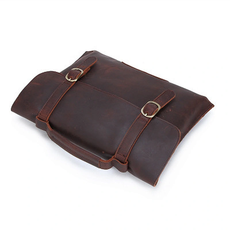 Vintage Genuine Leather Briefcases Men's Laptop Bags Top Layer Genuine Cow Leather Business Bags For Men
