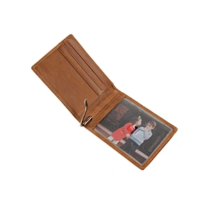 Minimalist slim top layer leather RFID tarjeta de crdito card holder wallet
