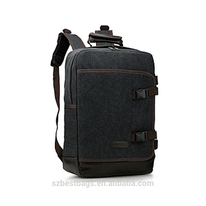 Customized Unisex Retro Casual Backpack Canvas School Backpack Leather Laptop Backpack