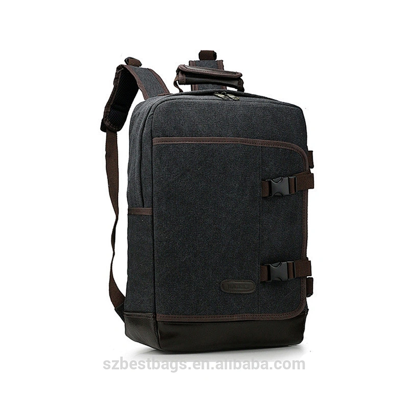 Customized Unisex Retro Casual Backpack Canvas School Backpack Leather Laptop Backpack