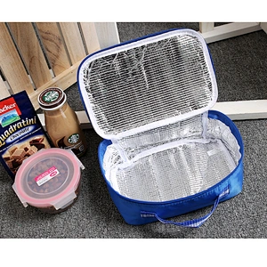 School blue polyester lunch bag for kids