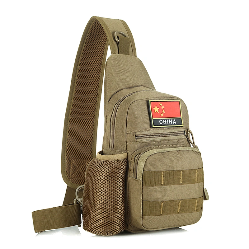 Custom waterproof military camouflage cross body messenger bag with bottle holder