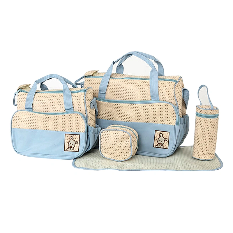 Multifunctional Shoulder Handbags for Mothers Fashion Diaper Bags 5 Set Carry Bags Mummy Baby Bag