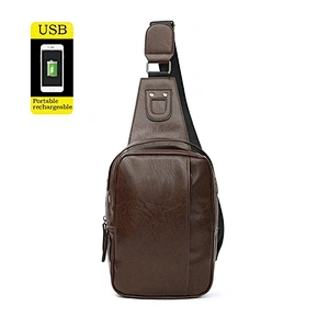 High Quality leisure business PU leather waterproof Single Shoulder Cross Body Bag chest bag for men