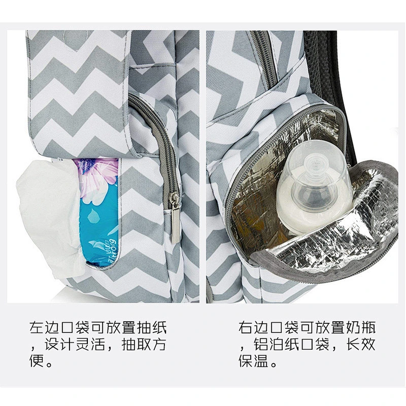 Multi-function large capacity waterproof USB port leisure nylon mum & baby backpack for travel or camping