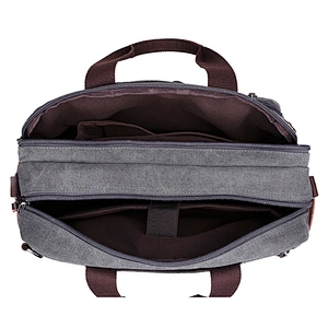 2019 17inches  men leather Laptop Backpack  rucksack Waterproof messenger travel School canvas Shoulder Bag