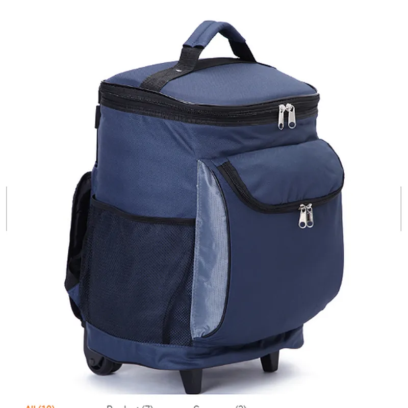Custom Wheeled Trolley Rolling Beach Hiking Insulated Cooler Backpack Bag With Wheels