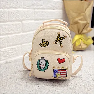 Stylish vintage unique teen girl black backpacks schoolbag for high school girls