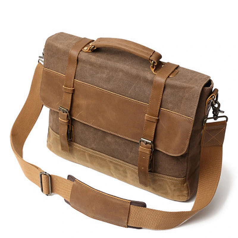 Fashion shoulder messenger bag With Crazy Horse Leather Briefcase For Men