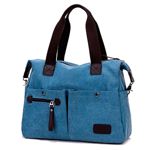 Travel Multi Pocket Tote Large Capacity canvas Crossbody Shoulder Bag Ladies Handbag
