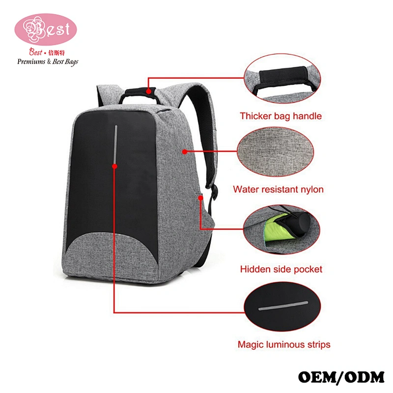 Anti-theft Business Laptop Backpack with USB Charging Port Fits to 15.6 Inch Computer