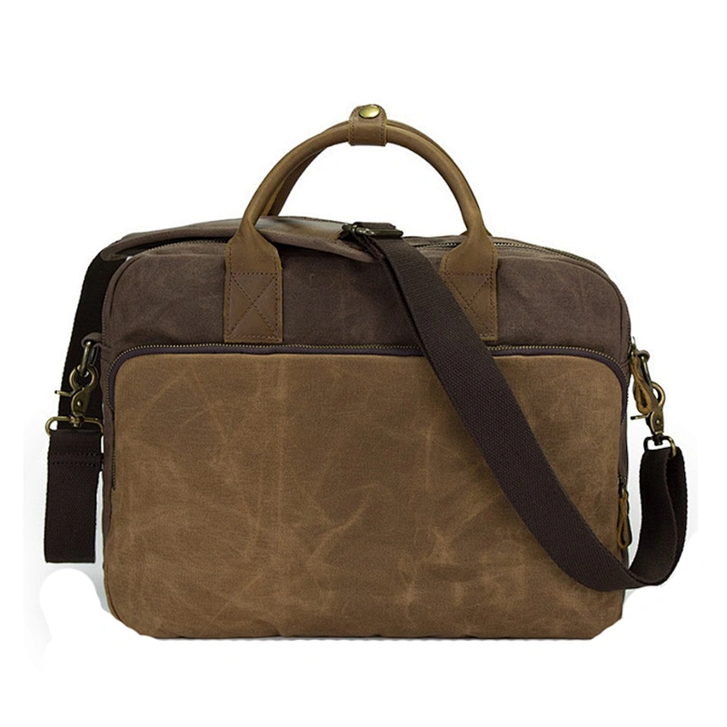 Waterproof Laptop Bag Wax Canvas Bag Business Men's Portable Briefcase