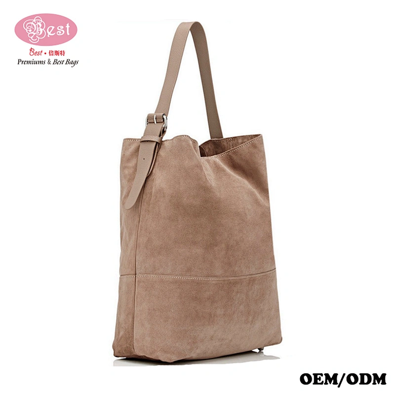 The Newest Designer Branded Suede Leather Bucket Hobo Bag Ladies Handbag