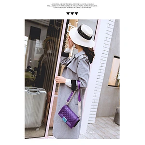 2019 New Design PVC Ladies Crossbody Bag Lattice Candy Color Jelly Bag with Adjustable Shoulder Strap