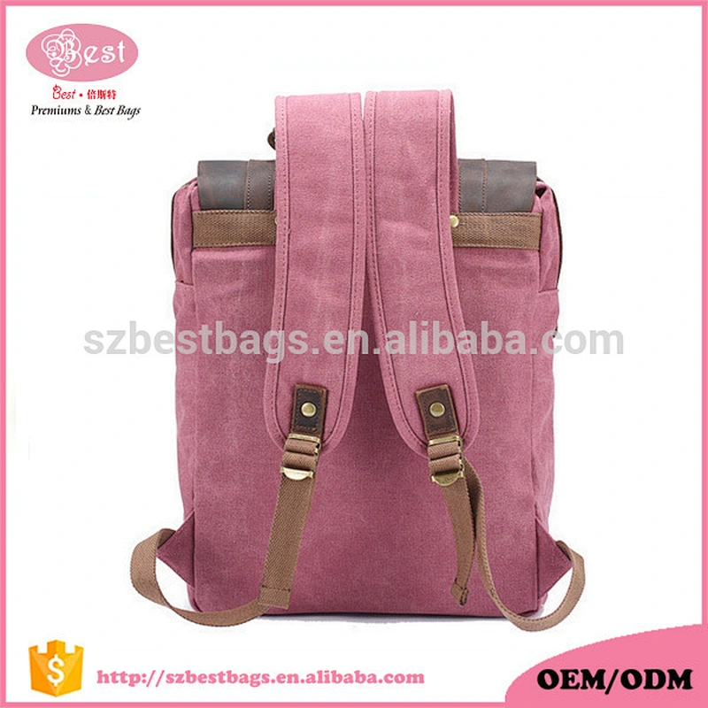 shoulder  strap for backpack for men and women with crazy horse leather flap