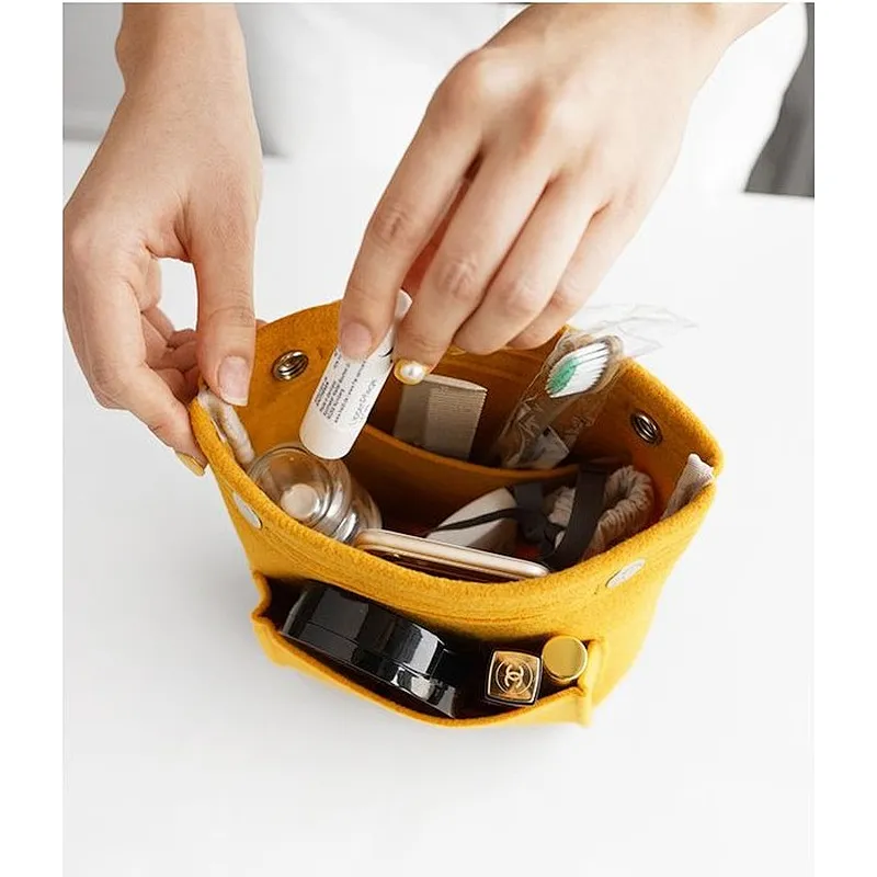 Multi Pocket Purse Insert bag organizer Women Travel Felt Cosmetic Storage Makeup bag organizer