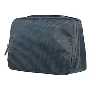 Square fabric private label hotel toiletry kit men toilet bag for travel