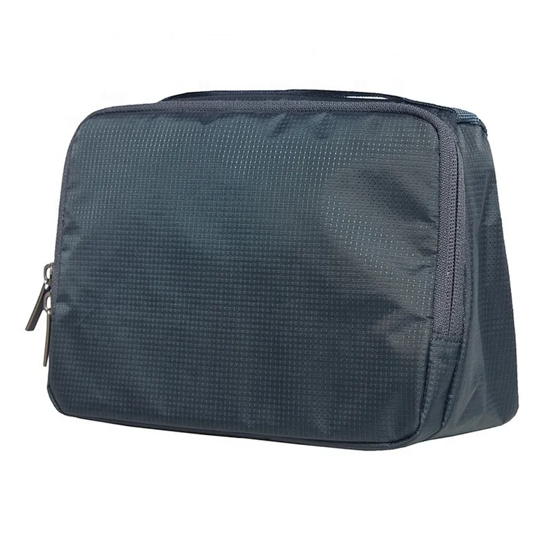 Square fabric private label hotel toiletry kit men toilet bag for travel