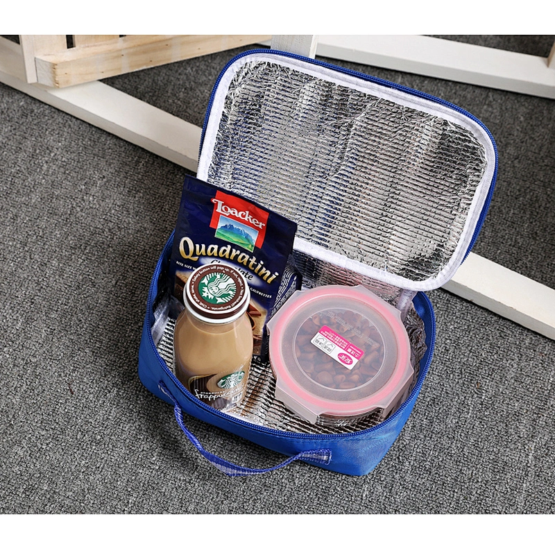 School blue polyester lunch bag for kids