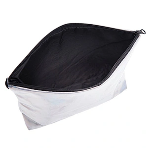 Oem pu fashion ladies makeup bag cosmetic organizer laser leather