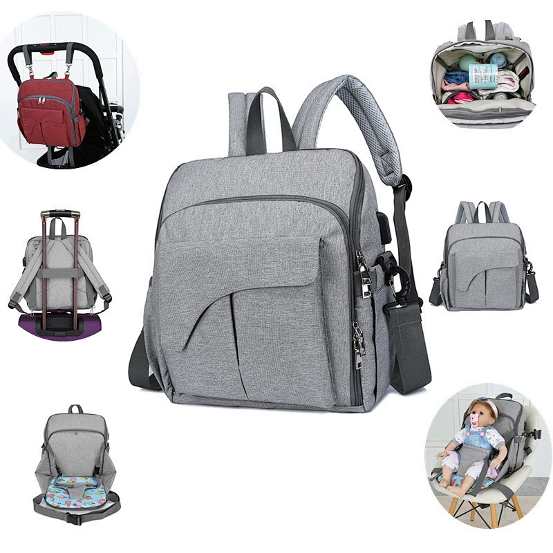 2019 Portable Hanging Diaper Organizer Waterproof Changing Pad Baby Diaper Bag