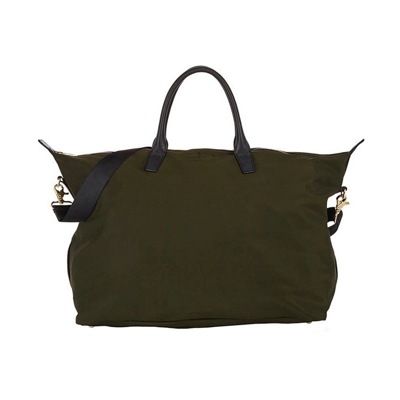 The Newest Designer European Fashion Tech-fabric with Leather Trim Medium Weekender Bag