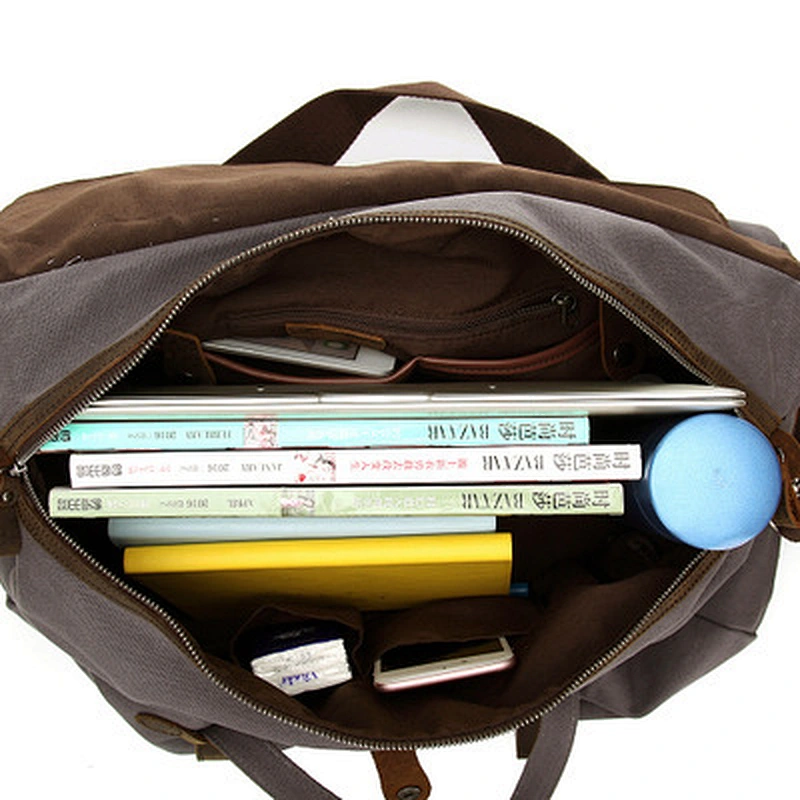 Large Capacity Waterproof Duffel Bag Detachable Adjustable Shoulder Strap Vintage Waxed Canvas Travel Bag