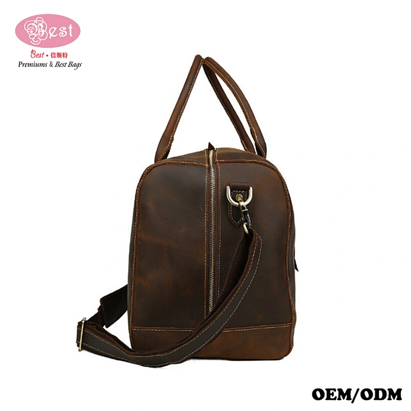 Vintage Crazy Leather Handbag Weekend Luggage Travel Bag High-capacity Duffle Bag