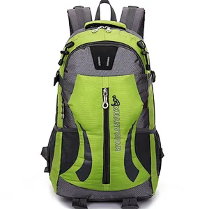 Recycled waterproof green color kids hiking daypack backpack with waist belt