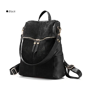 Women backpack vintage PU leather school waterproof