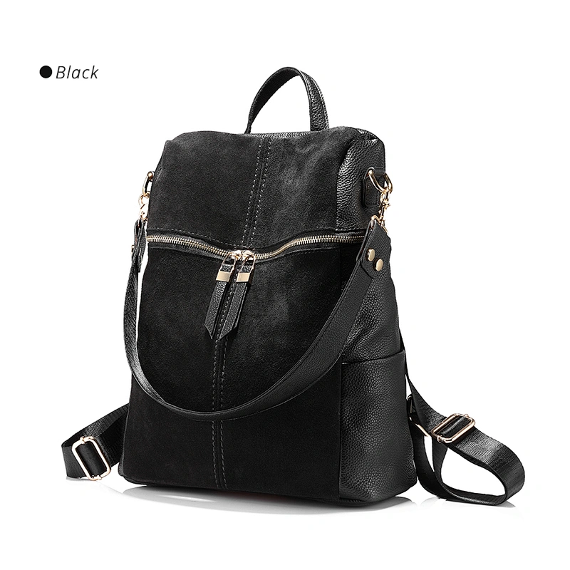 Women backpack vintage PU leather school waterproof