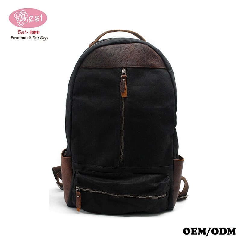 Trendy Waxed Canvas Leisure Men Shoulders Bag Traveling Backpack School Backpack