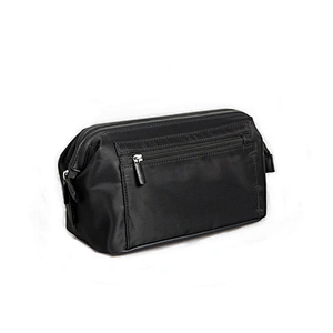 Fashion durable toilery bag large black hanging cosmetic bag for mens