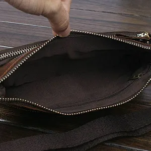 Men Waist leather fanny pack Outdoor Chest Bag
