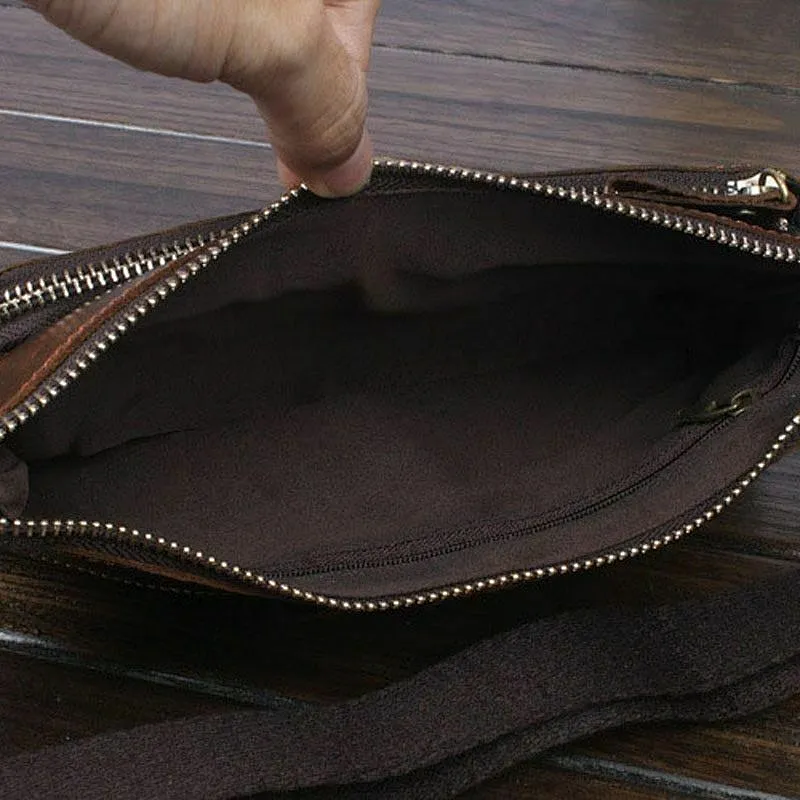 Men Waist leather fanny pack Outdoor Chest Bag